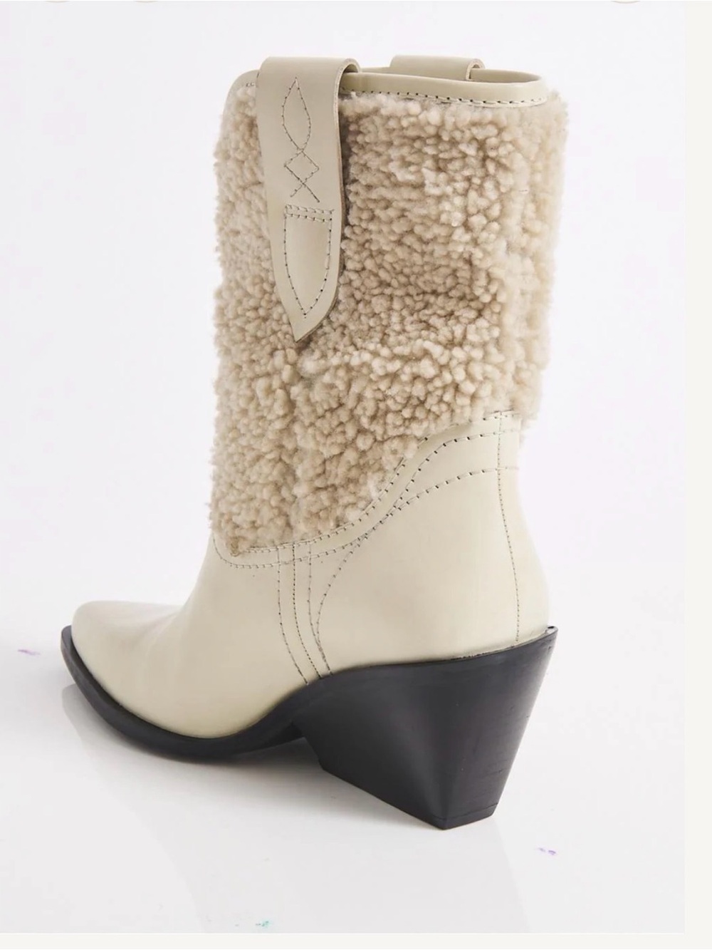 Free People Shearling-Trim Western Ankle Boot - Picture 2 of 7